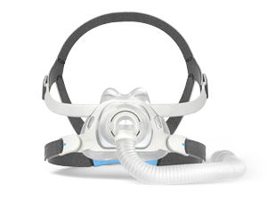 Vue de face d'un masque CPAP ResMed